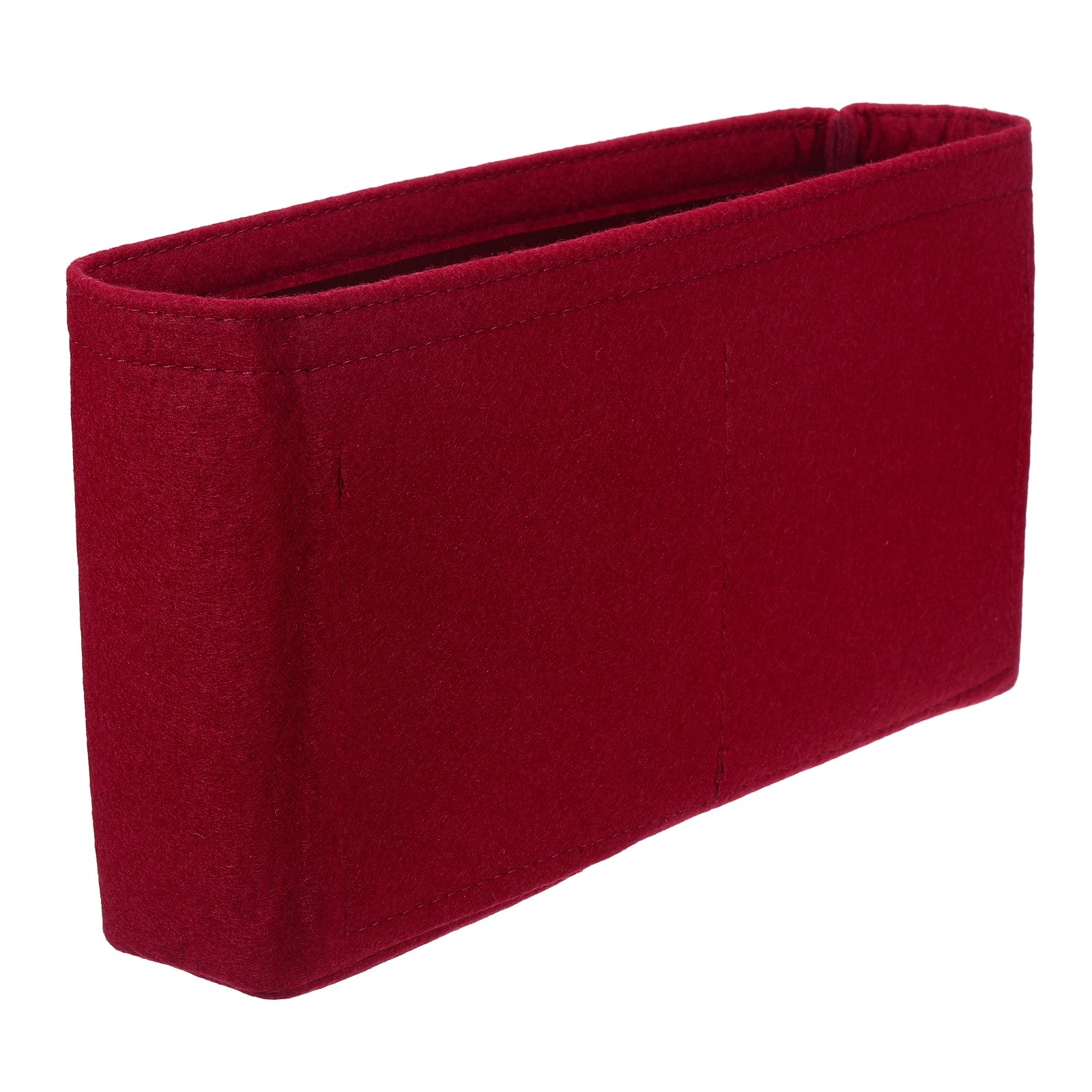 Purse Organizer Insert, Felt Handbag Shaper, 10.6"x2.2"x6", Burgundy