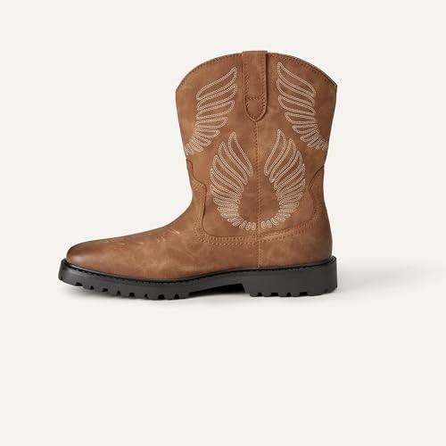 AMAZON ESSENTIALS MENS SQUARE TOE WESTERN COWBOY BOOTS TAN SIZE 12
