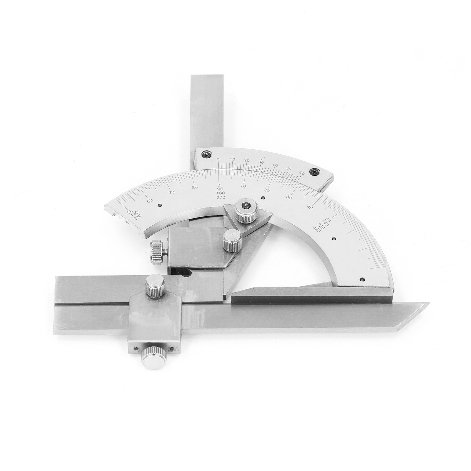 Vernier Bevel Protractor 0-320° Fine Tuning Angle Finder Measuring Ruler Part
