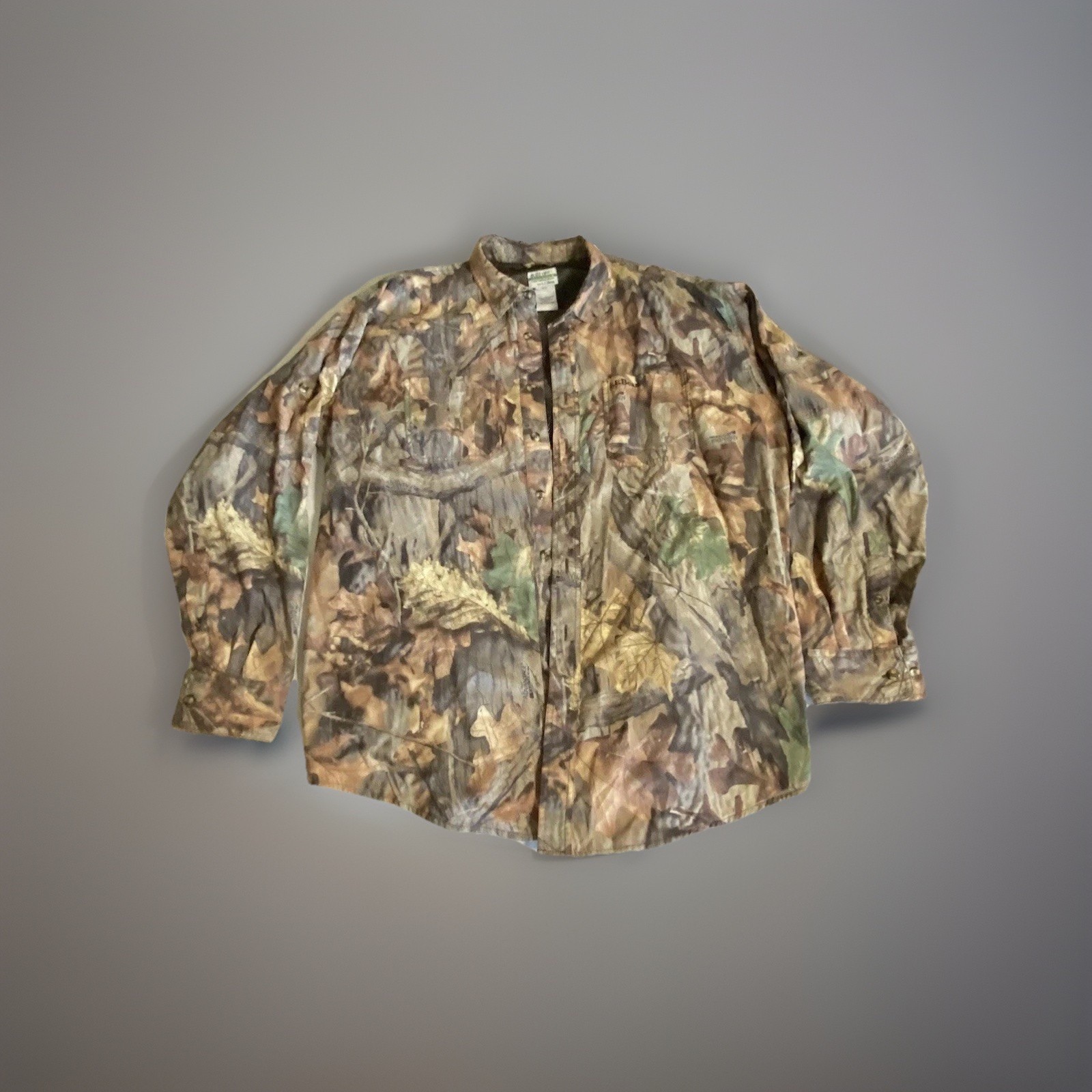 L.L.Bean Buzz Off Insect Repellent Camouflage Button-Front Men's XXL Shirt
