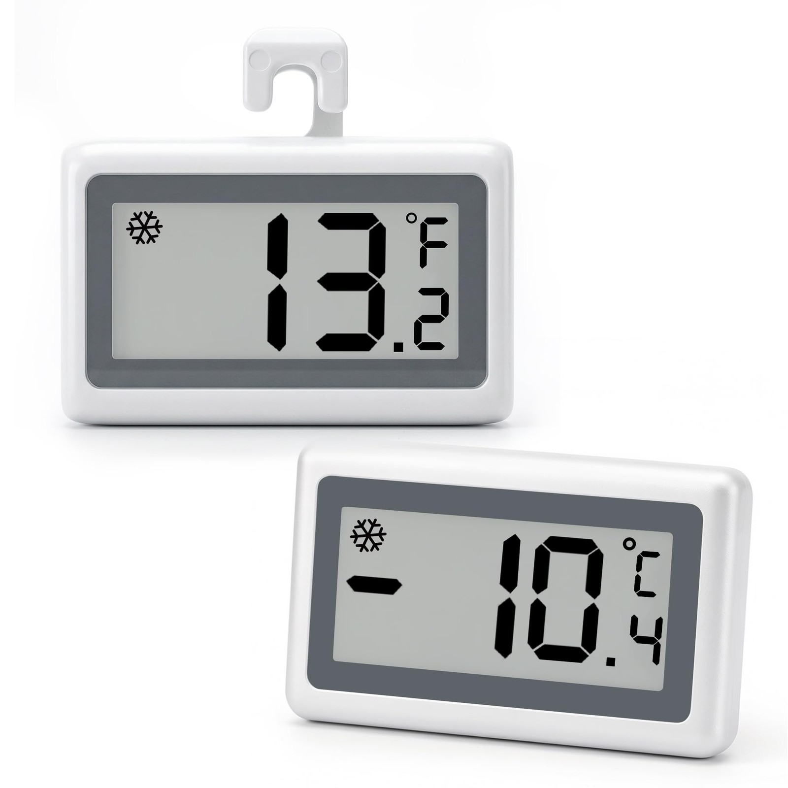Digital Refrigerator Thermometer 2 Pack Fridge Freezer Gauge Large LCD Waterproo