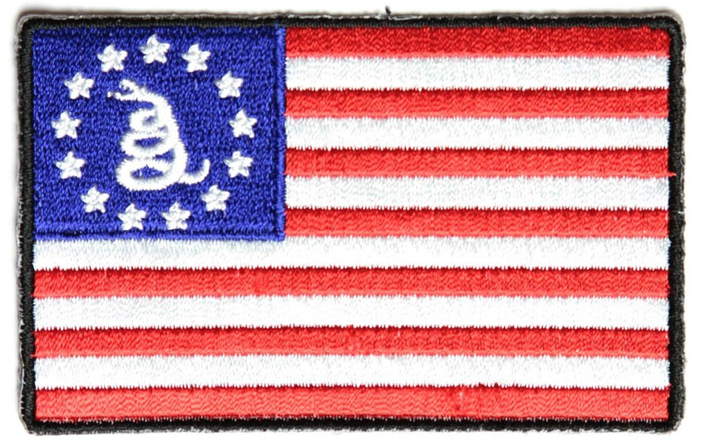 GADSDEN AMERICAN FLAG PATCH - Color - Veteran Owned Business.