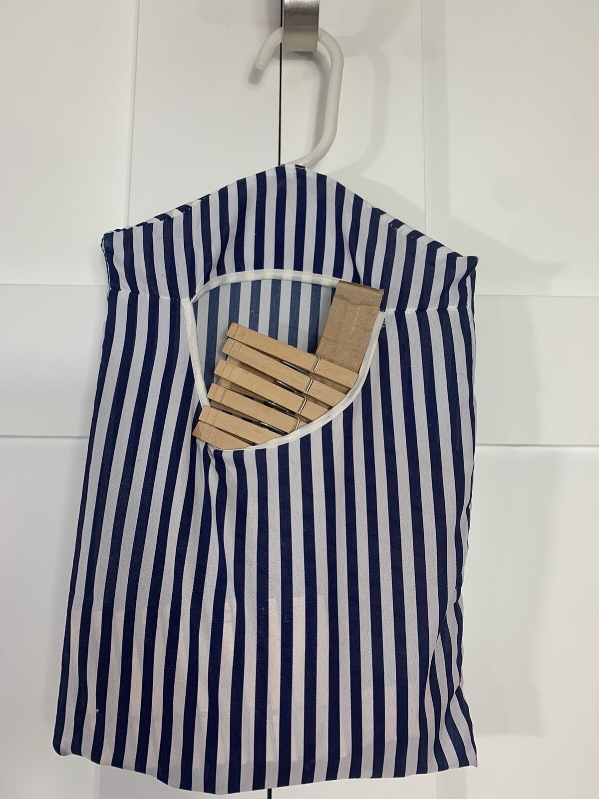 Fabric Clothespin Clothes Pin Bag Holder Laundry Organizer w Clothespins