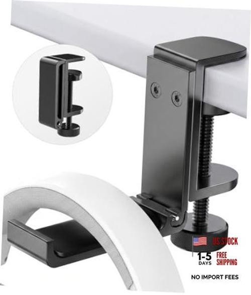 Headphone Stand Under Desk, Foldable Aluminum Headset Holder with Adjustable