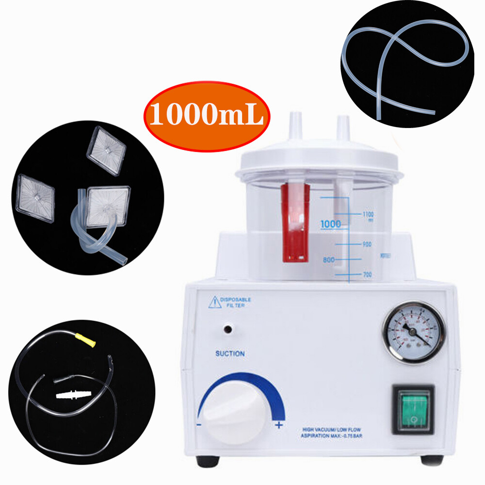 1000mL Dental Suction Machine Oral Emergency Vacuum Phlegm Suction Unit 110V