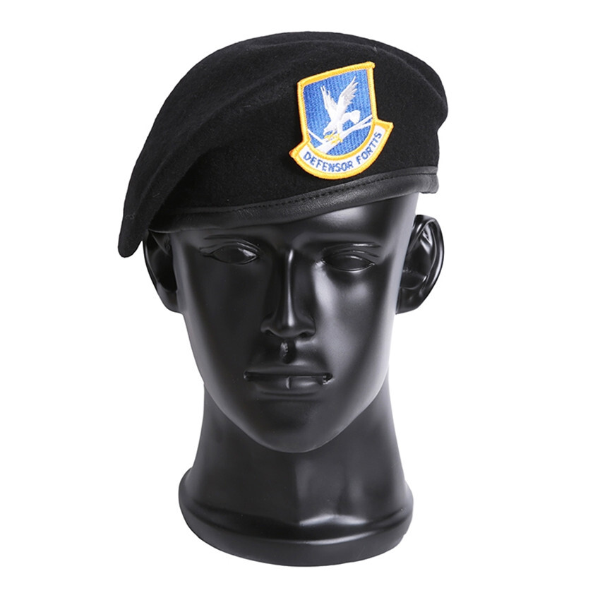 US AIR FORCE SECURITY FORCES BLACK WOOL BERET