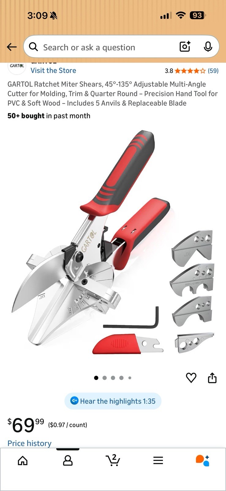 Gartol Ratchet Miter Shears