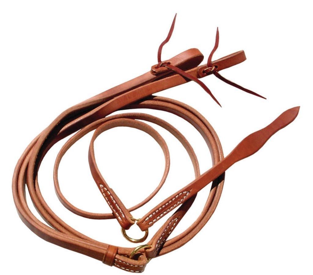 BERLIN LEATHER REINS HERMAN OAK FLAT ROMEL REIN HAND RUBBED H555 BROWN