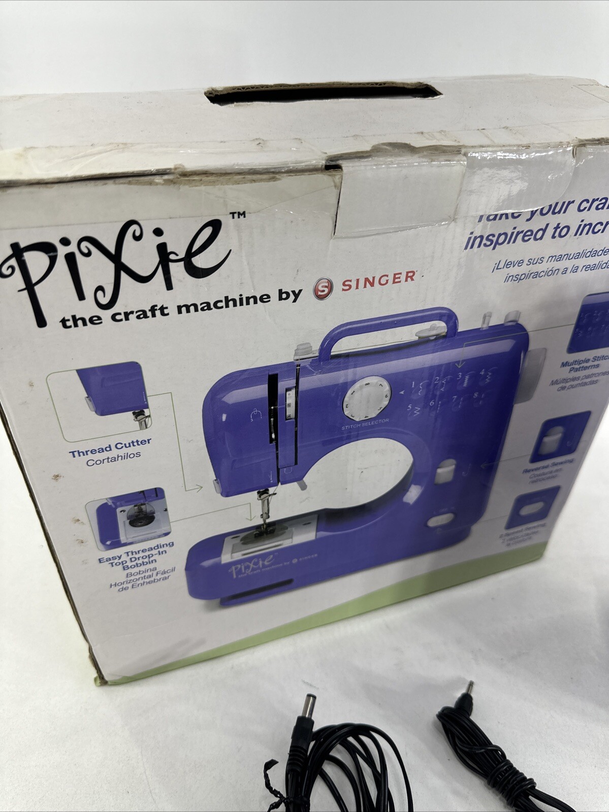 Pixie the Craft Machine by Singer Sewing Machine W/box TESTED with AC and Pedal