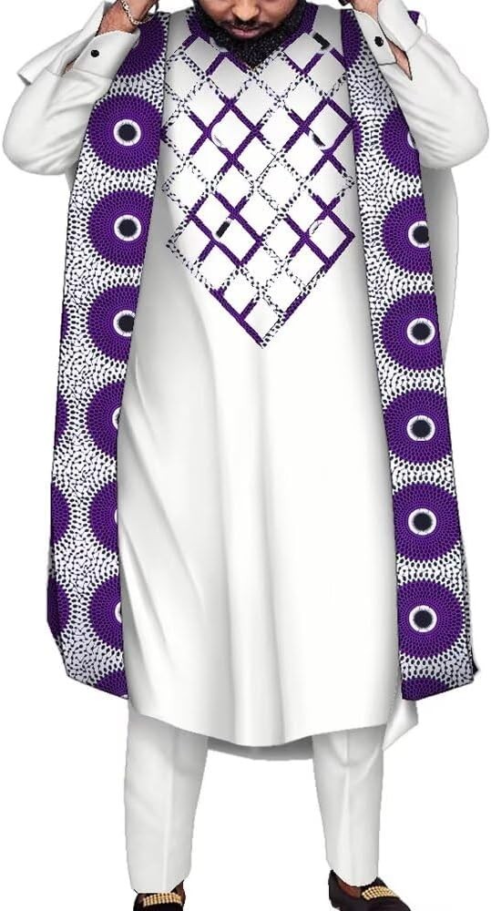African Mens Clothing 3 Piece Set Nigerian Clothes for Men