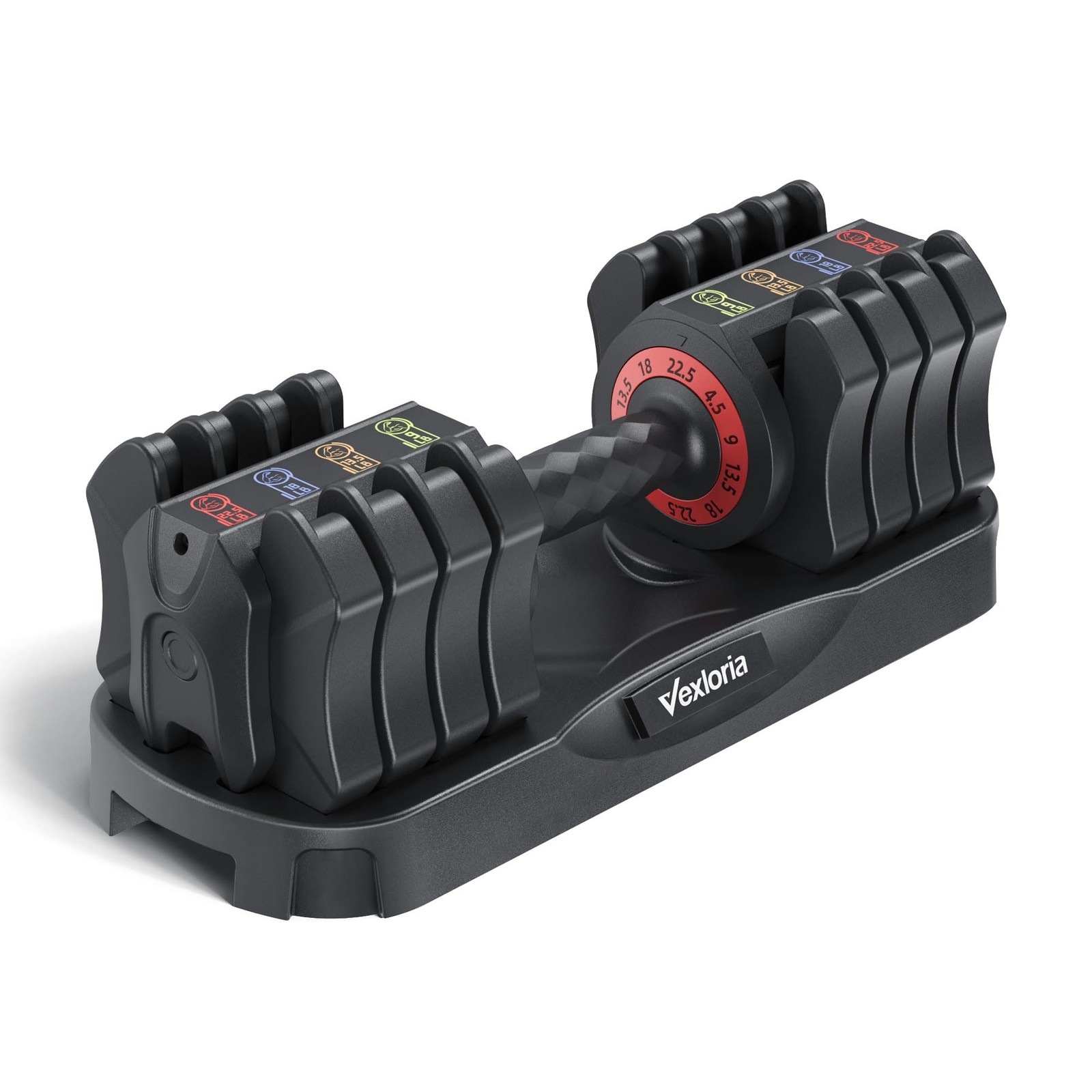 Adjustable Dumbbell Set, 22.5lb 5-in-1 Quick Adjust Dumbbell, Weights with St...