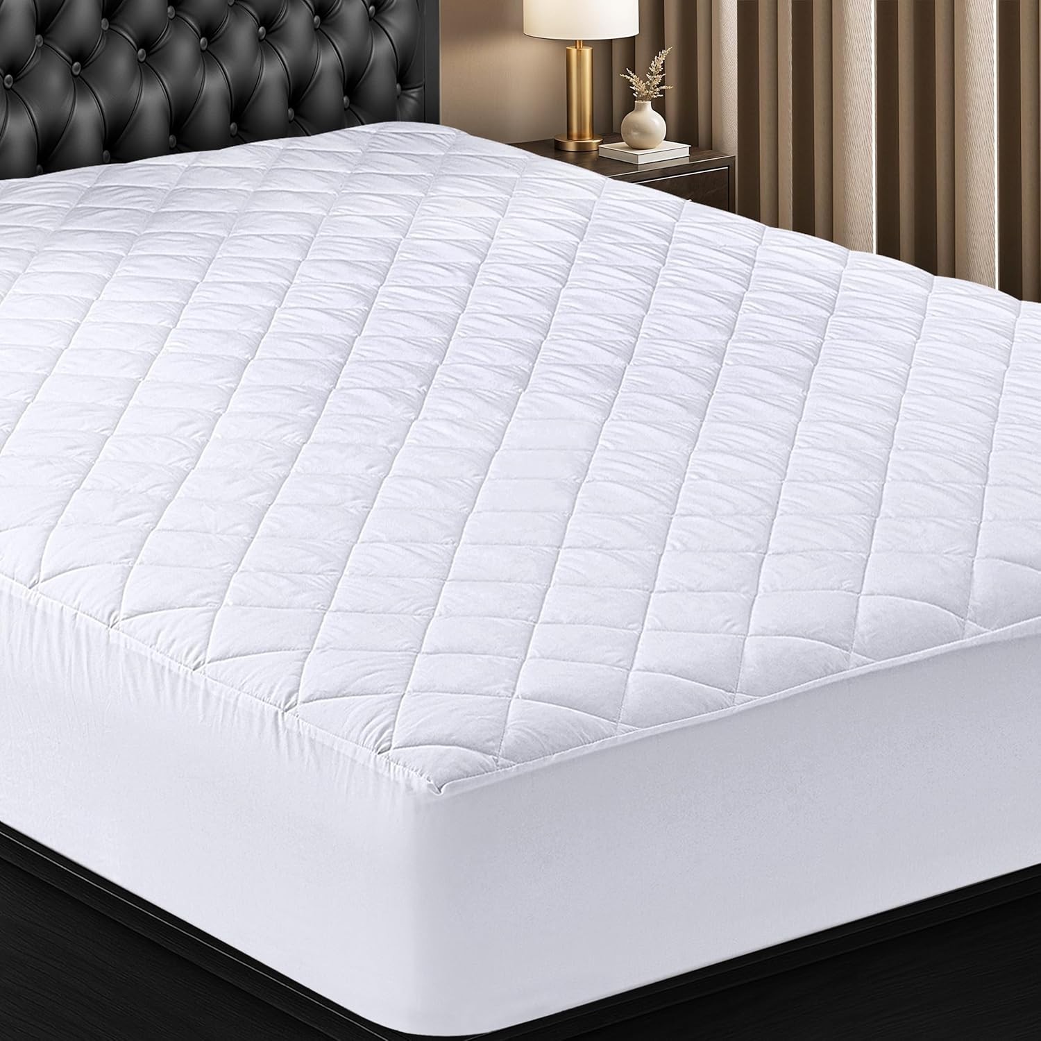 Utopia Bedding Quilted Fitted Mattress Pad, Twin XL (Pack of 1), White Bx 22