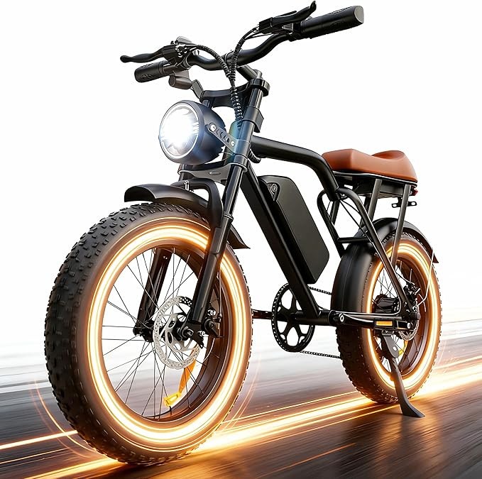 1500W ELECTRIC BIKE FOR ADULT 33MPH &60MI 20'' FAT TIRE OFF-ROAD MOUNTAIN E-BIKE