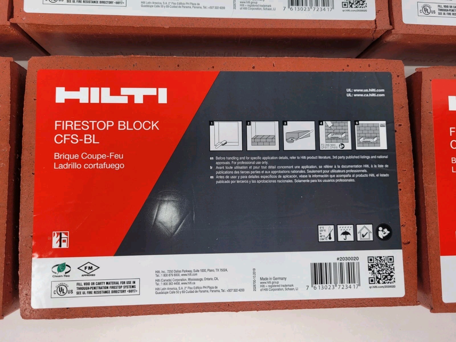 Hilti ( 9 PCs ) CFS-BL Firestop Block New Open Box READ DESCRIPTION PLEASE