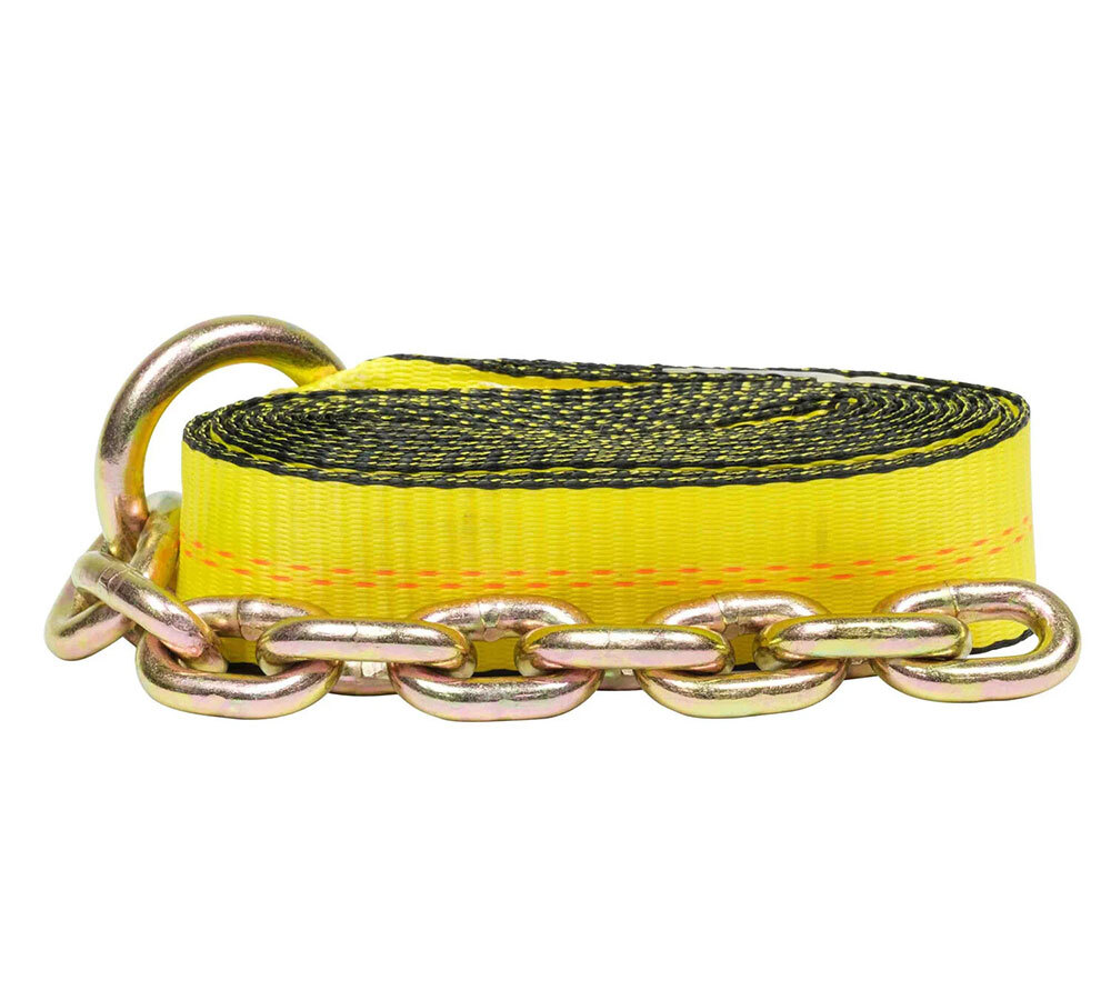 8PK 2"x18' Replacement Tie Down Strap w/Chain Extension for 8Point Tie Down Kits