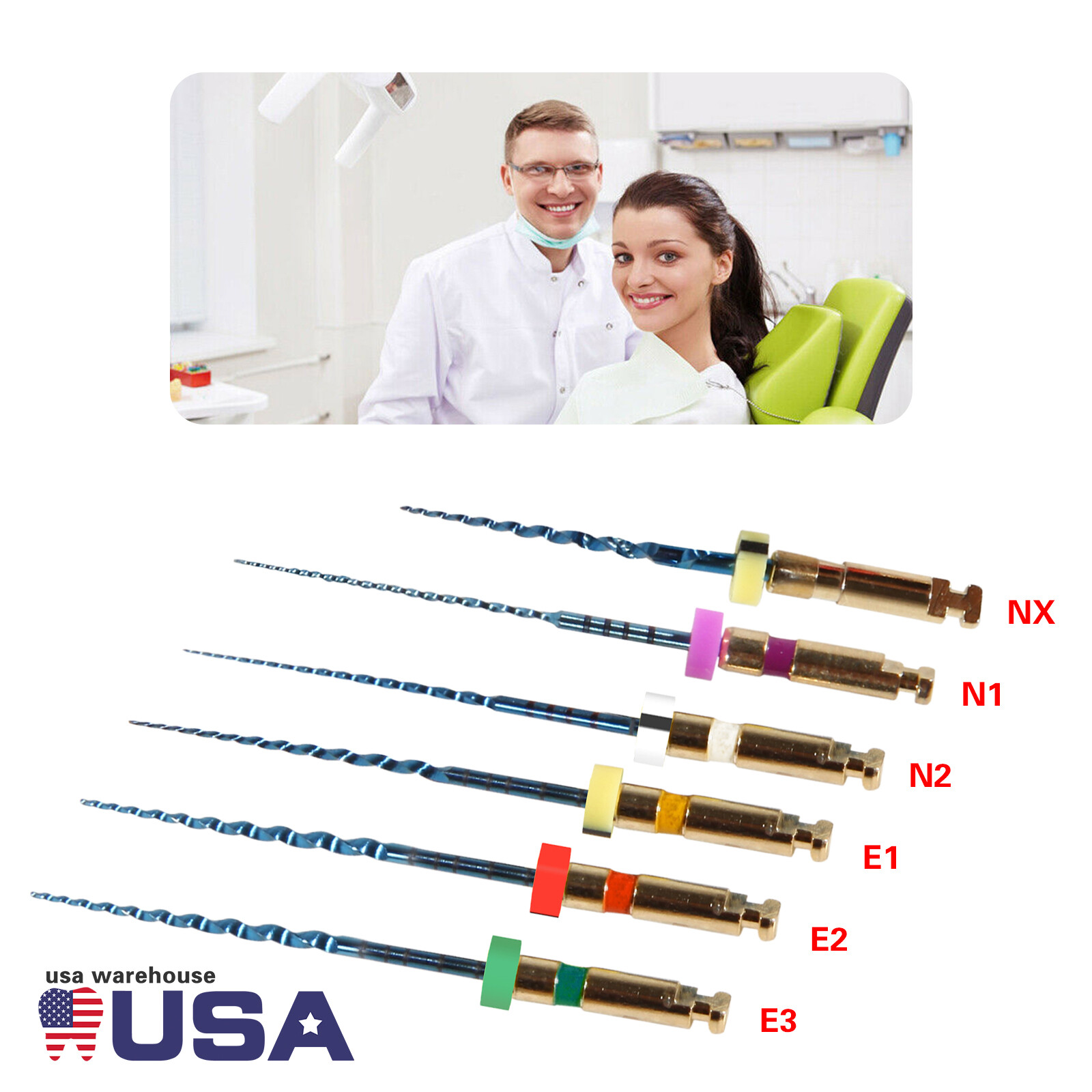 1-10 Packs Mixed Dental NITI Rotary Files 25mm Tips for Root Canal Endo Motor xr