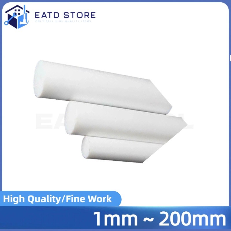 PTFE Round Rod 1mm to 200mm Diameter – Teflon Solid Bar for Machining & Seals