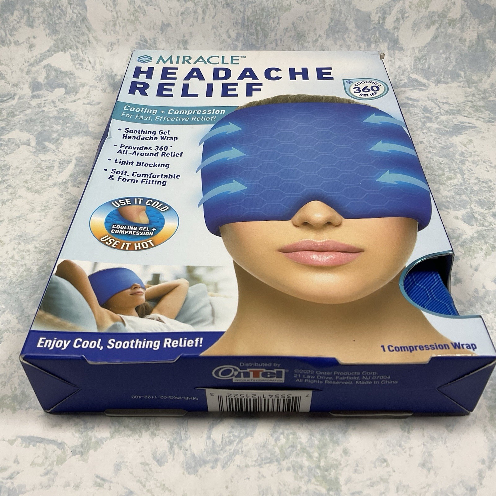 Miracle Headache Relief Cooling + Compression Gel Wrap - New