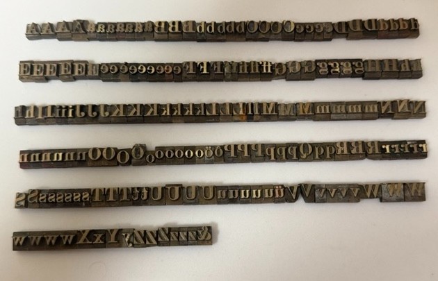 Antique German Brass Type Set - 0.28" - with Custom Case