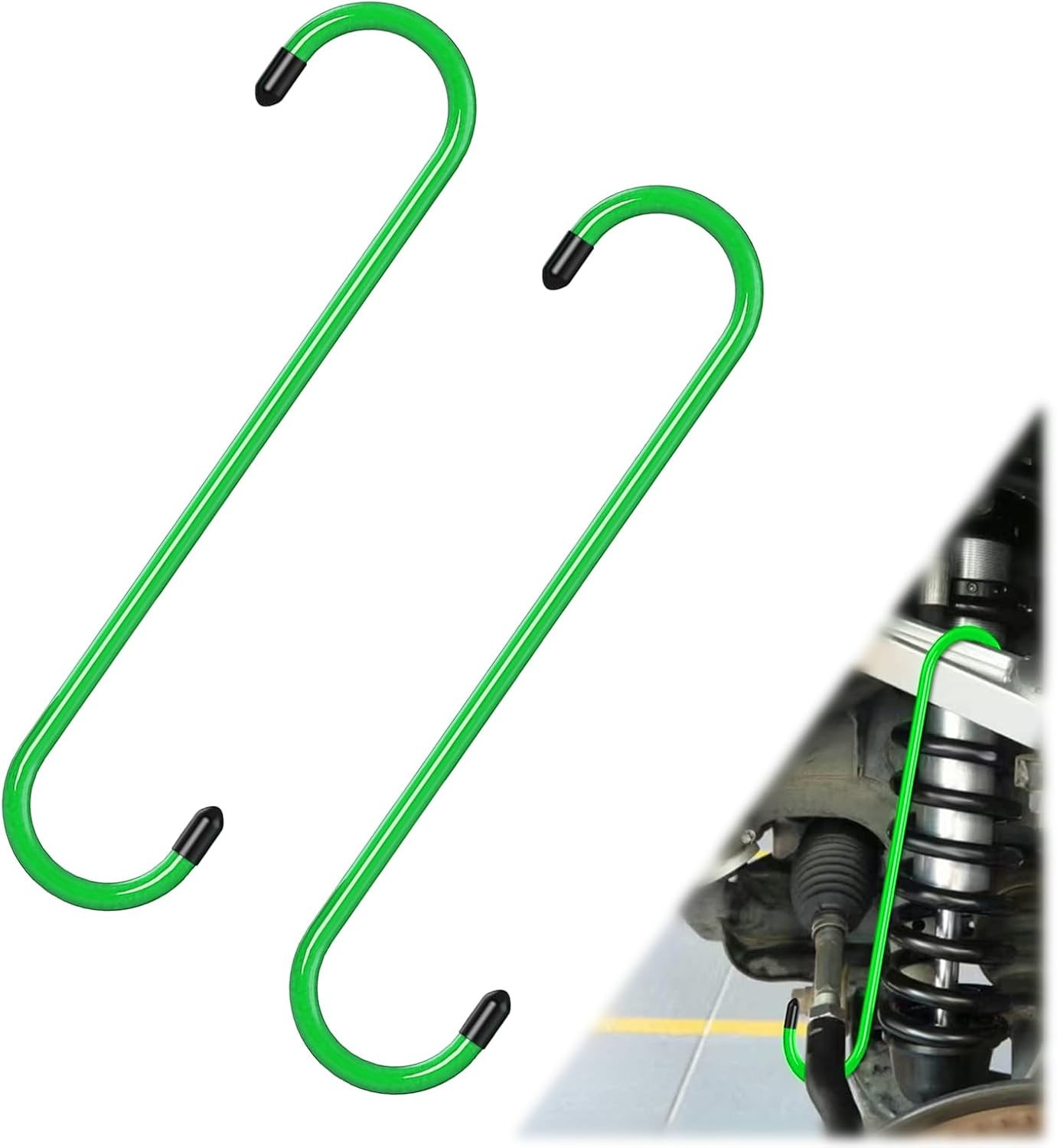 2PCS Brake Caliper Hanger Caliper Hangers Hooks with Rubber Tips, Durable Steel,