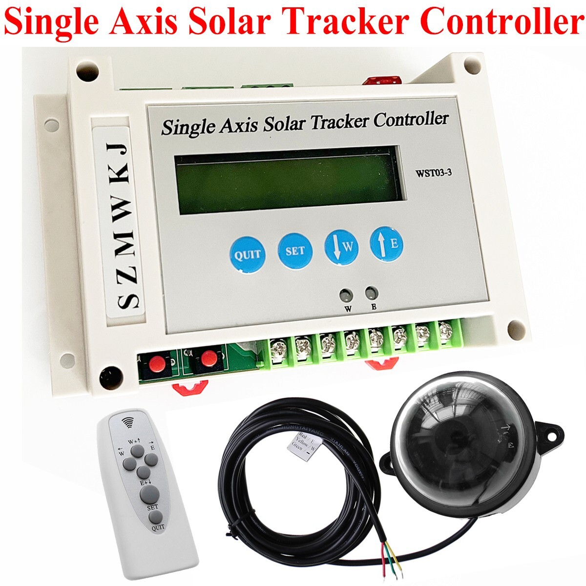 WST03-3 Single Axis Electric Solar Panel Sun Tracker LCD Controller W/ Remote EL