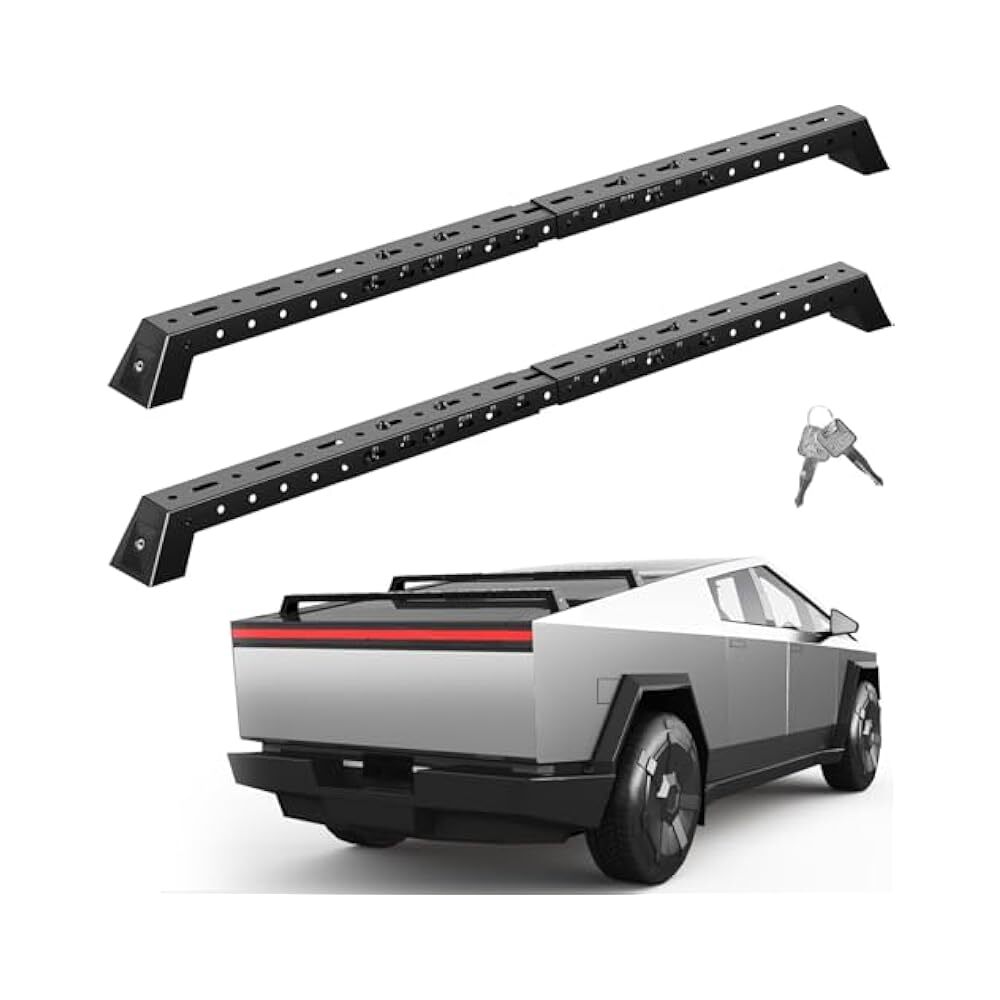 Heavy Duty Truck Crossbars, Secure Lock System, Adjustable Length, 550lbs