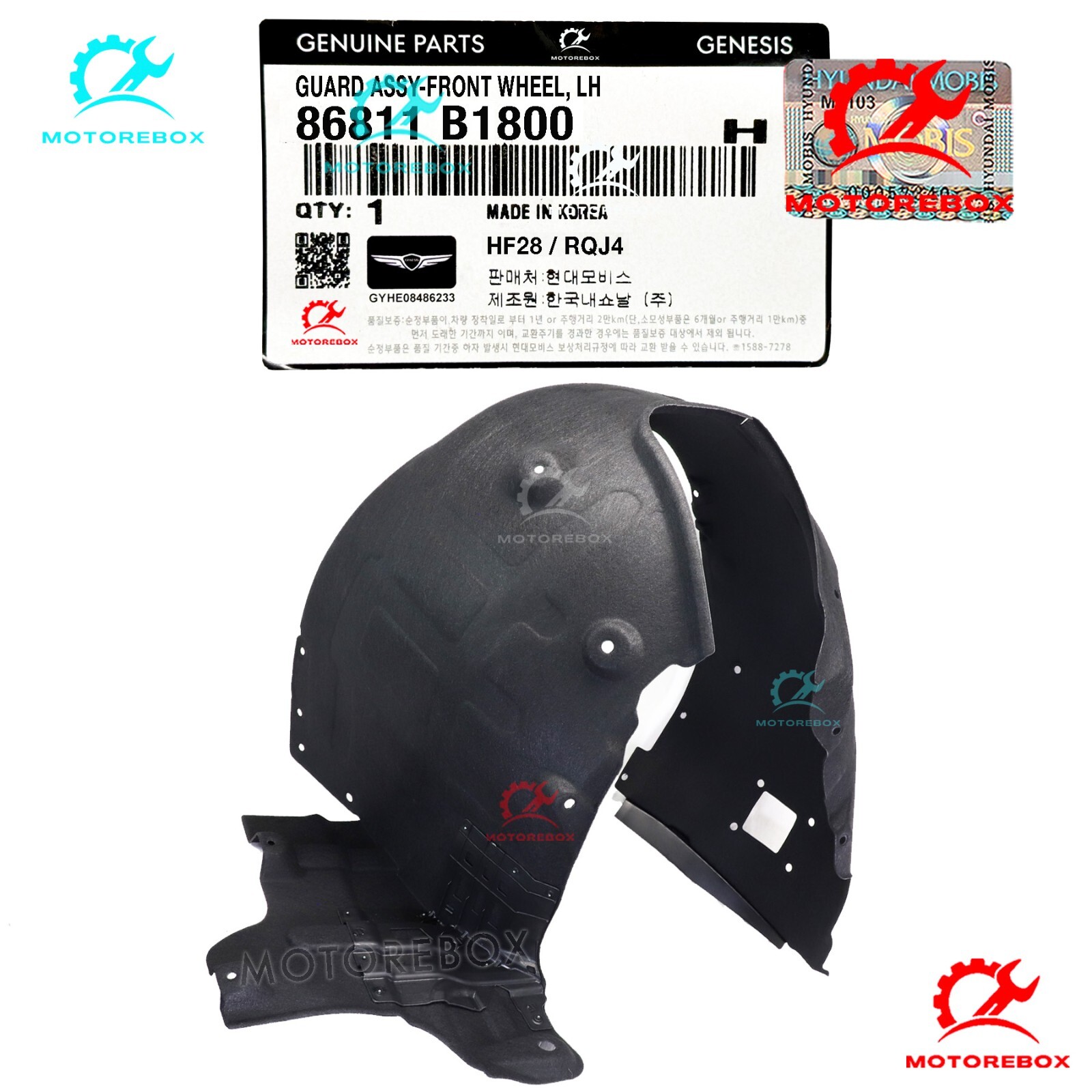 ✅GENUINE✅ Fender Liner FRONT LEFT DRIVER Side 18-20 GENESIS G80 Sport 86811B1800