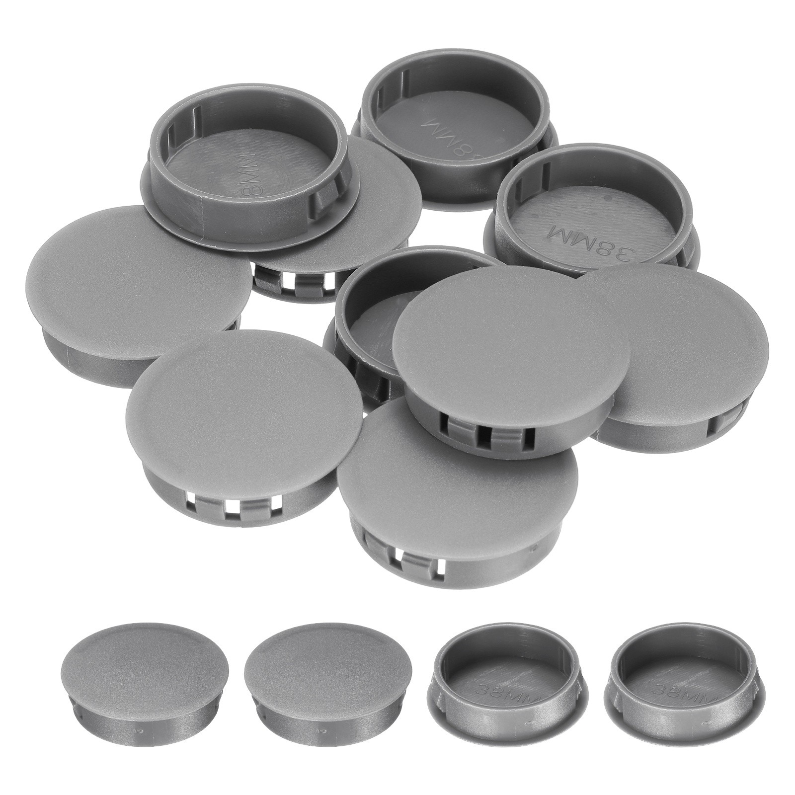10-PackGray Hole Plugs, 38mm / 1.5 Inch Plastic Hole Cover Panel Plugs
