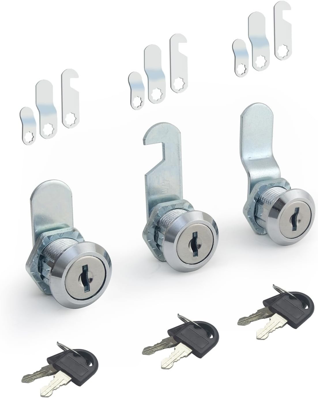 3 Packs Cabinets Locks with Keys, Keyed Alike Cam Lock for Mailbox Toolbox Repla