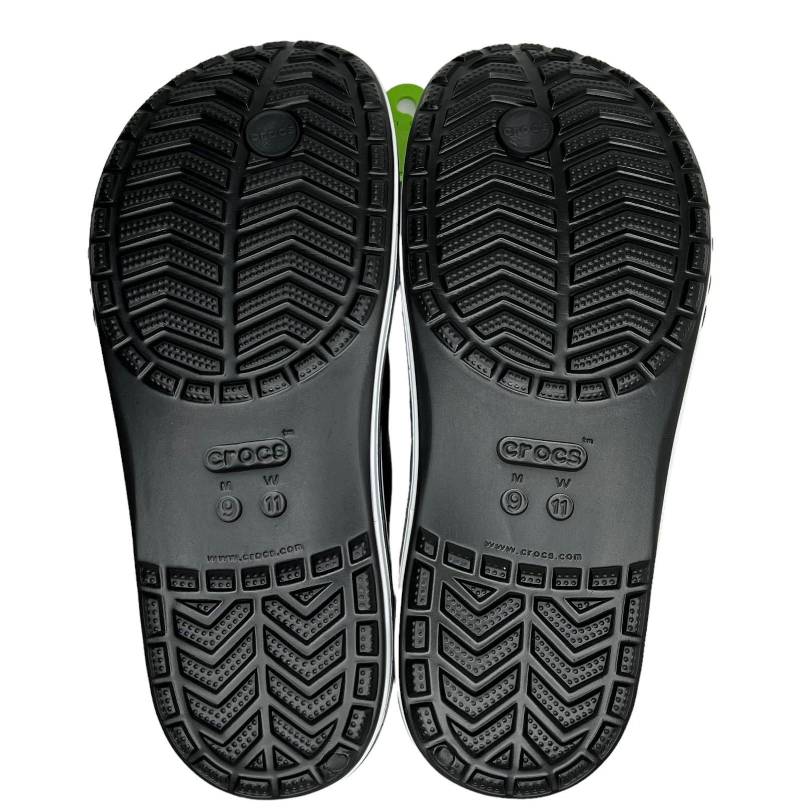 Crocs Mens Bayaband Flip Flop Thong Sandal Size 8-9 Black-White Water Friendly