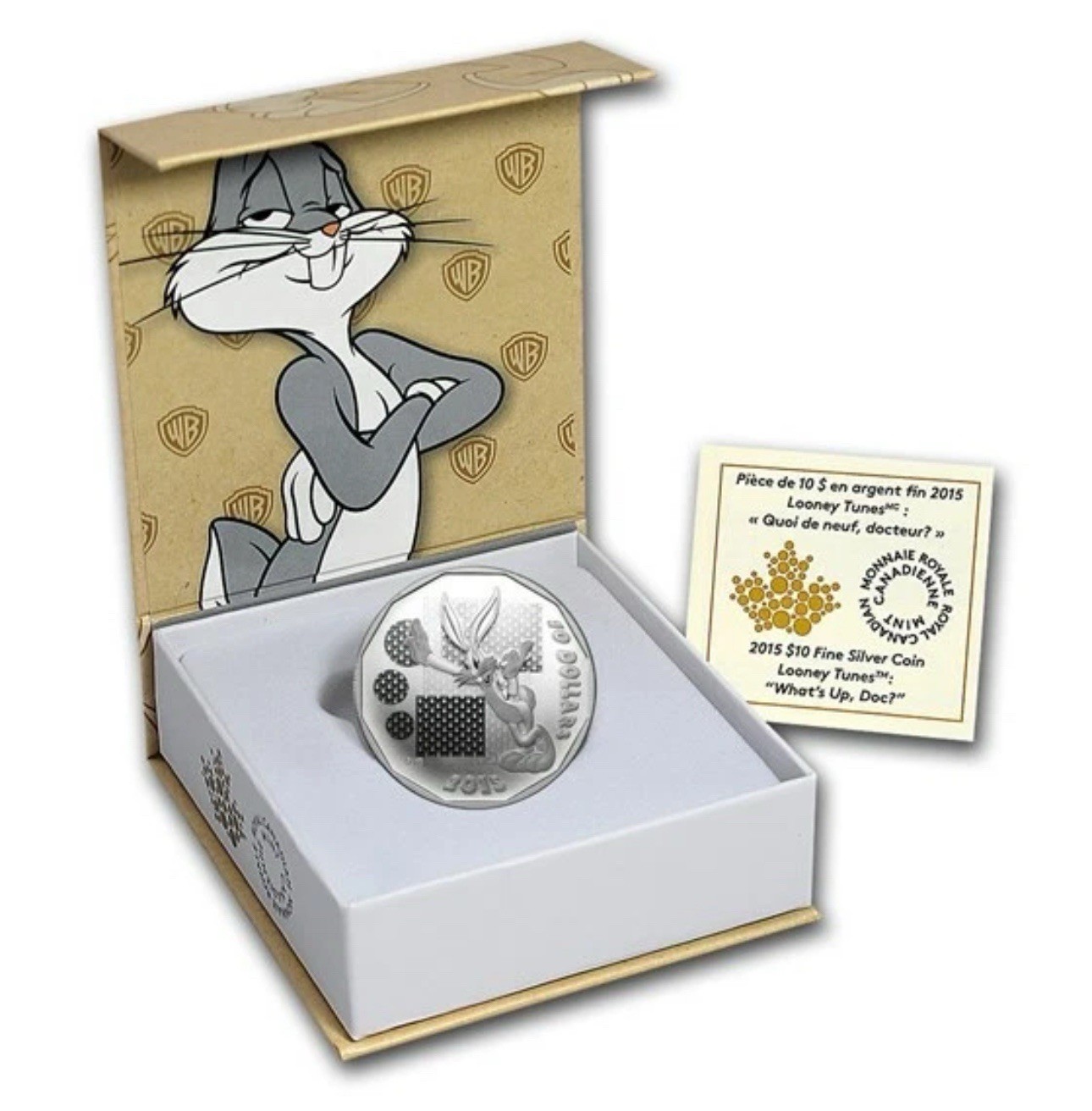 RARE BUGS BUNNY LOONEY TUNES 2015 CANADA .9999 SILVER $10 COIN MEDAL BOX & COA