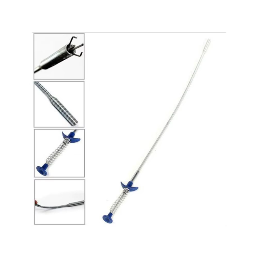 4 Claw 60Cm Long Reach Flexible Pick up Tool Spring Grip Narrow Bend Curve Grabb
