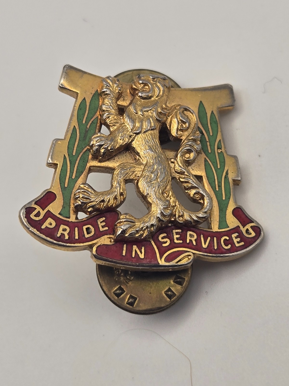 Vintage Army DUI Pin - "Pride in Service" 66 Maintenance Battlion 3D