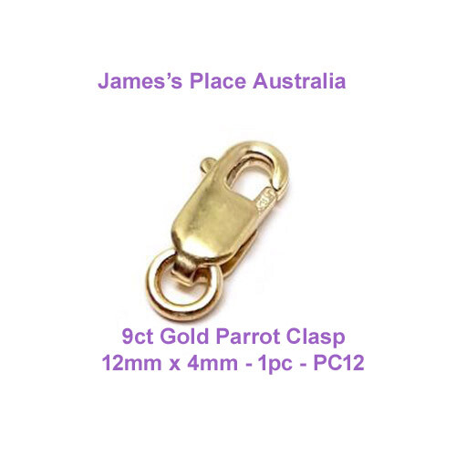9ct Gold Parrot Clasps - various sizes