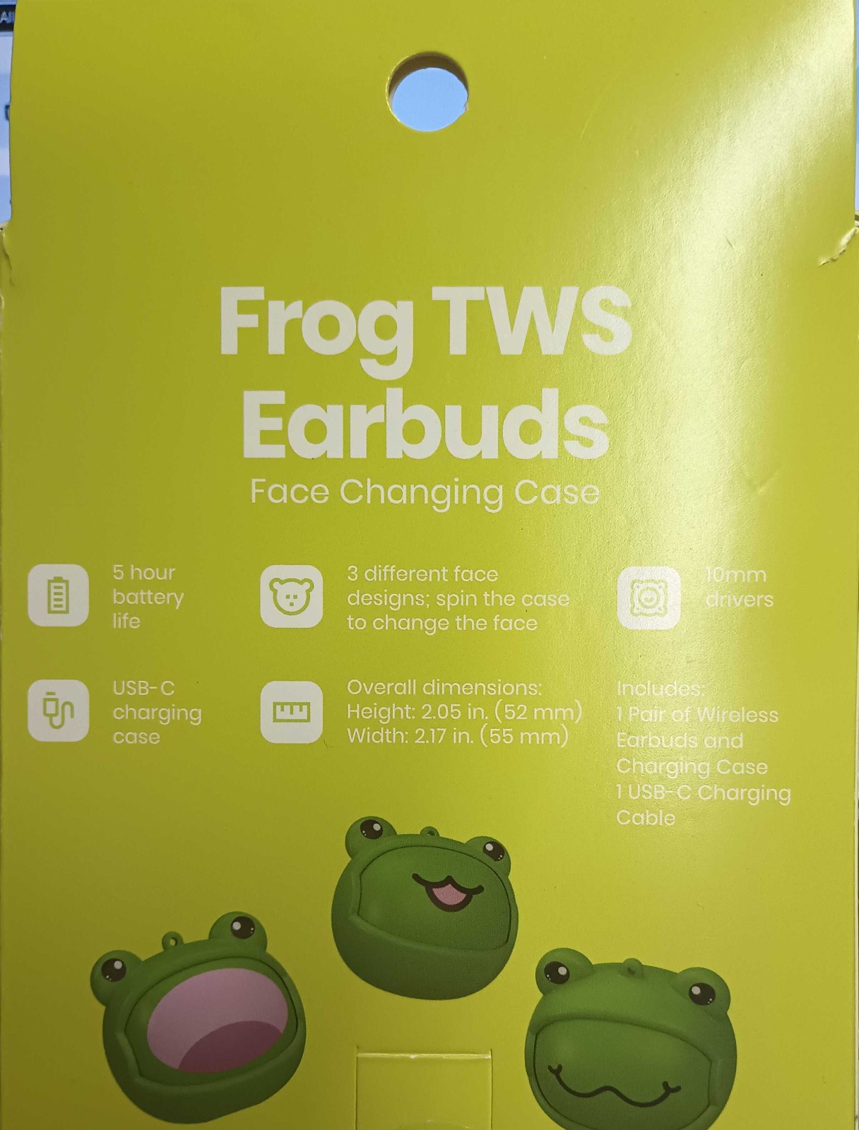 GEMS Frog True Wireless Earbuds Face Changing Case w/ USB-C Charging Cable