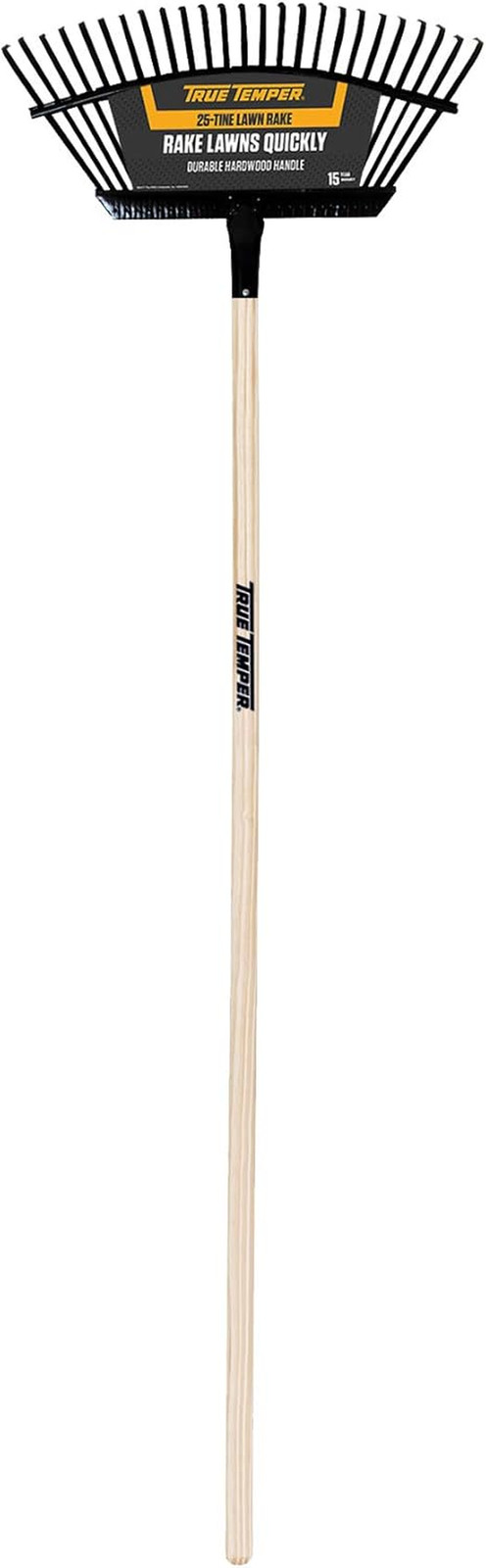 1789200 18-Tine Steel Lawn Rake with Hardwood Handle