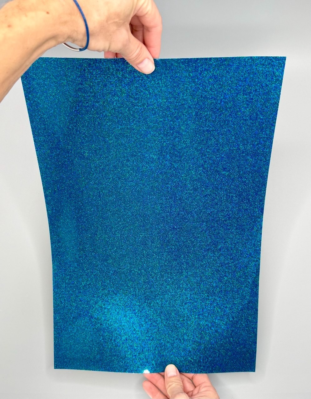 ⭕️ VINYL SHEET 12X18" GLITTER BLUE FOR FISHING SKIRTS TACKLE LURES DIY MATERIAL