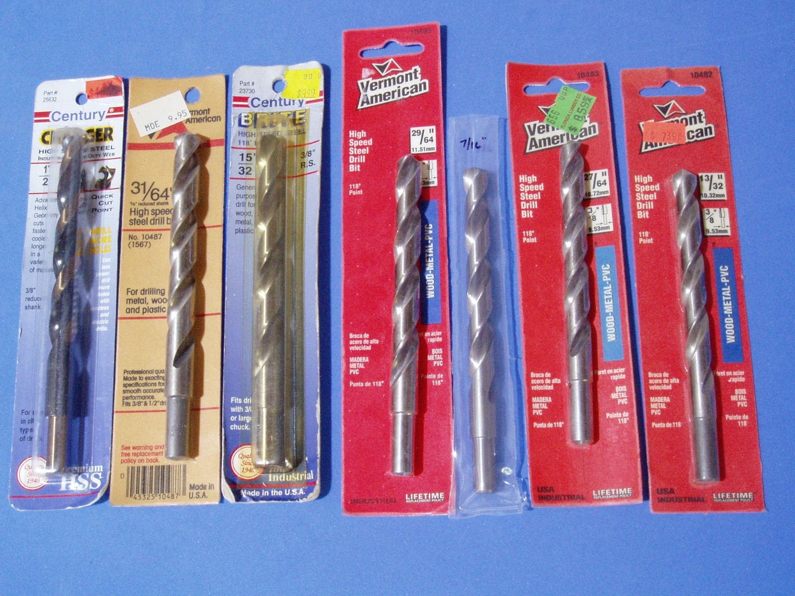 MADE IN USA VERMONT AMERICAN HIGH SPEED STEEL DRILL BIT SET ASSORTMENT LOT OF 33