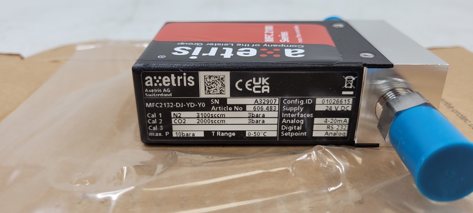 Axetris Leister Mass Flow Controller MFC 2132 RS-232 NEW