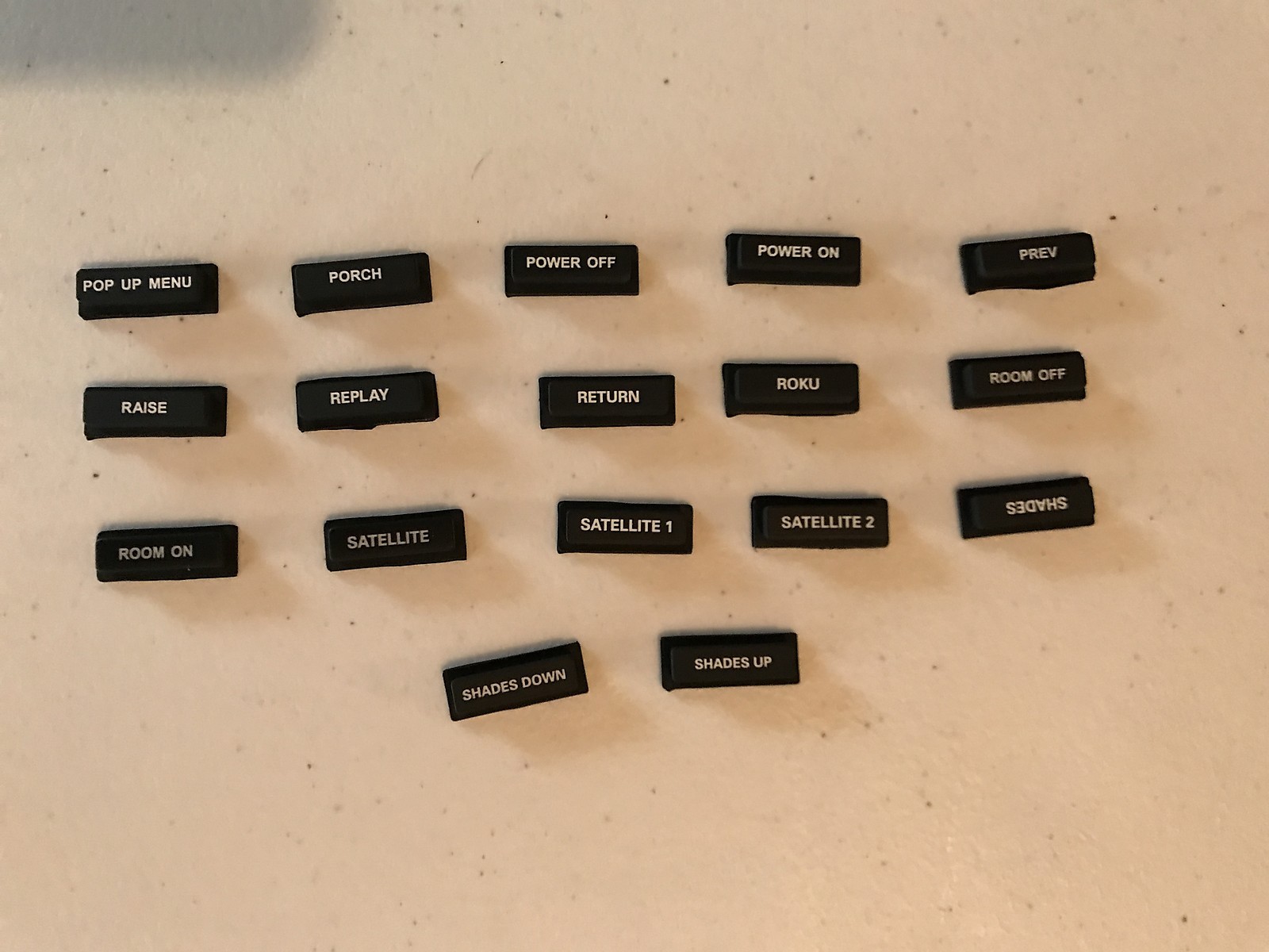 Crestron HR-100 HR-150 Engraved Remote Buttons