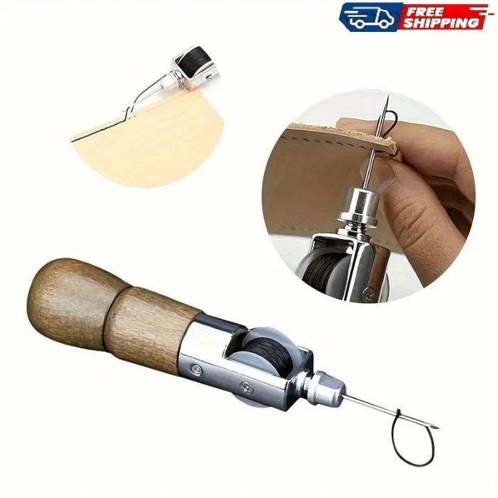 DIY Leather Sewing Awl Kit Speedy Hand Stitcher Waxed Thread Craft & Repair Tool