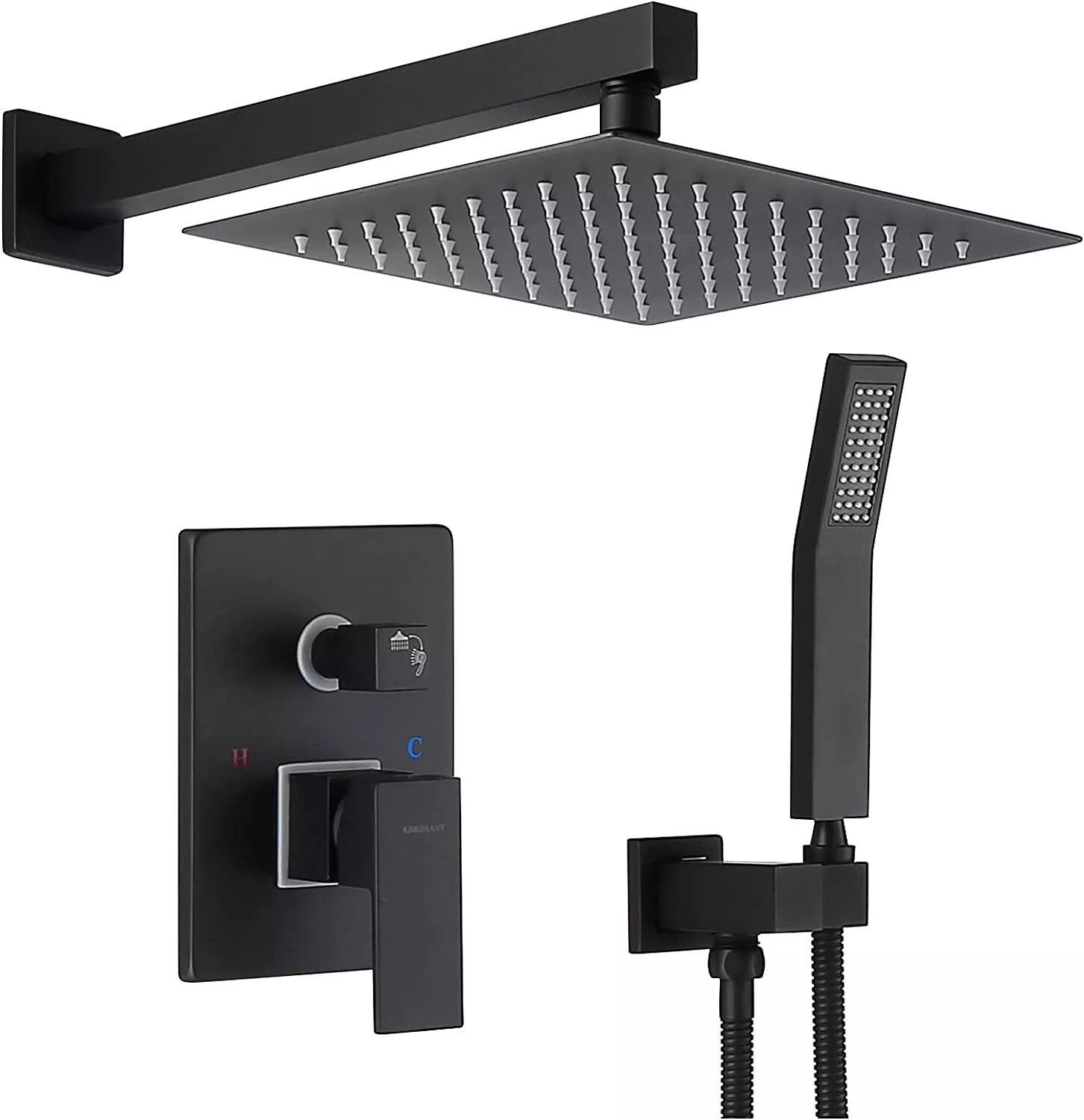 Boyel Living Rbrohant 10" High Pressure Dual/Hand Held Shower in Black RB0711-B