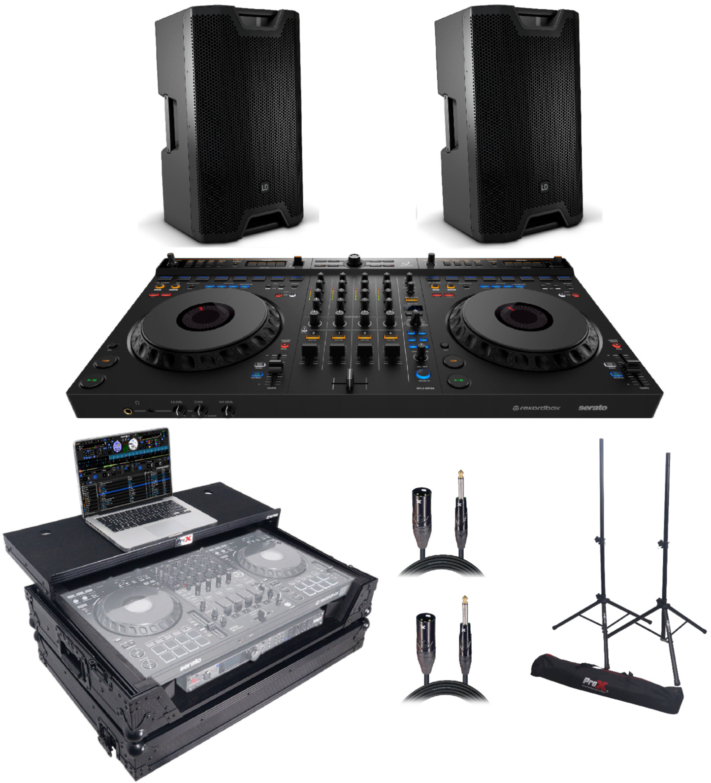 DDJ-GRV6 Controller bundle W / Flight Style Case,Loudspeaker,Tripod Stand,Cables