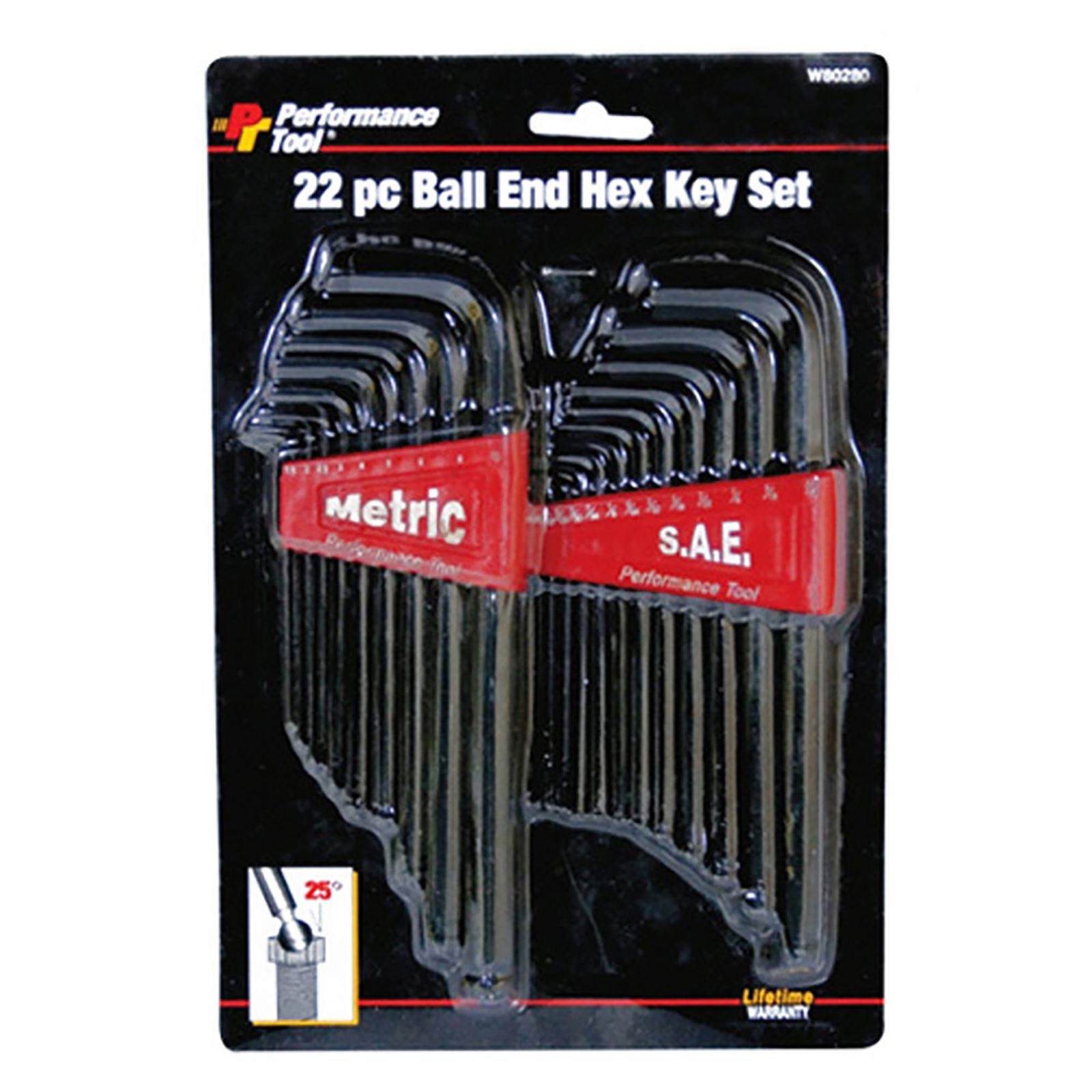 Performance Tool SAE/Metric Ball End Hex - 22-Piece W80280