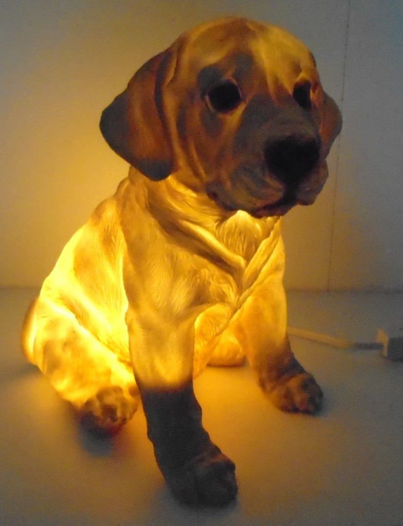 Labrador Retriever Puppy Dog Night Light Lamp 9" Table-Top Pet Lovers Lighting