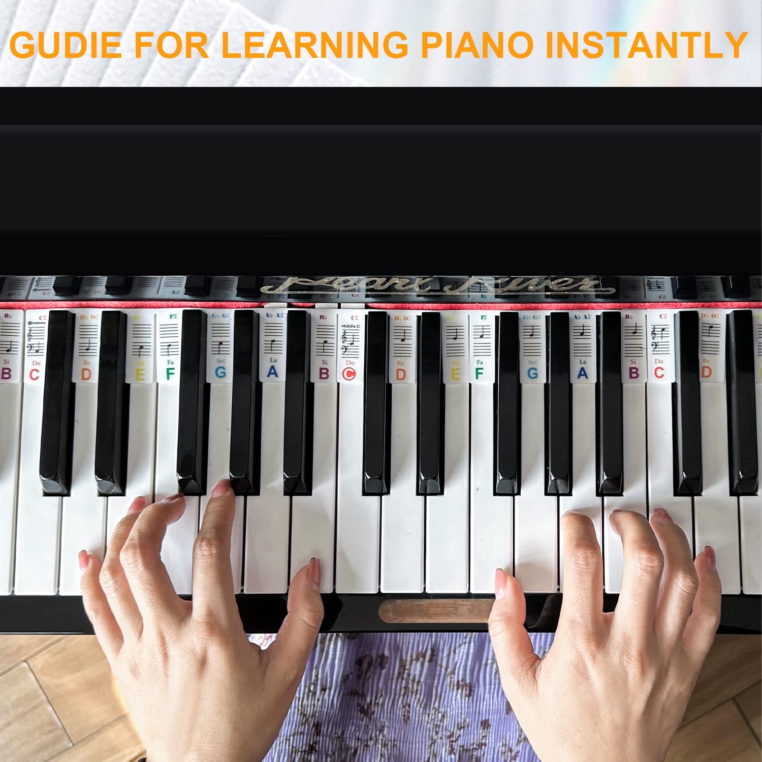 Removable Silicone Piano Keyboard Note Labels for 88 Key Full Size