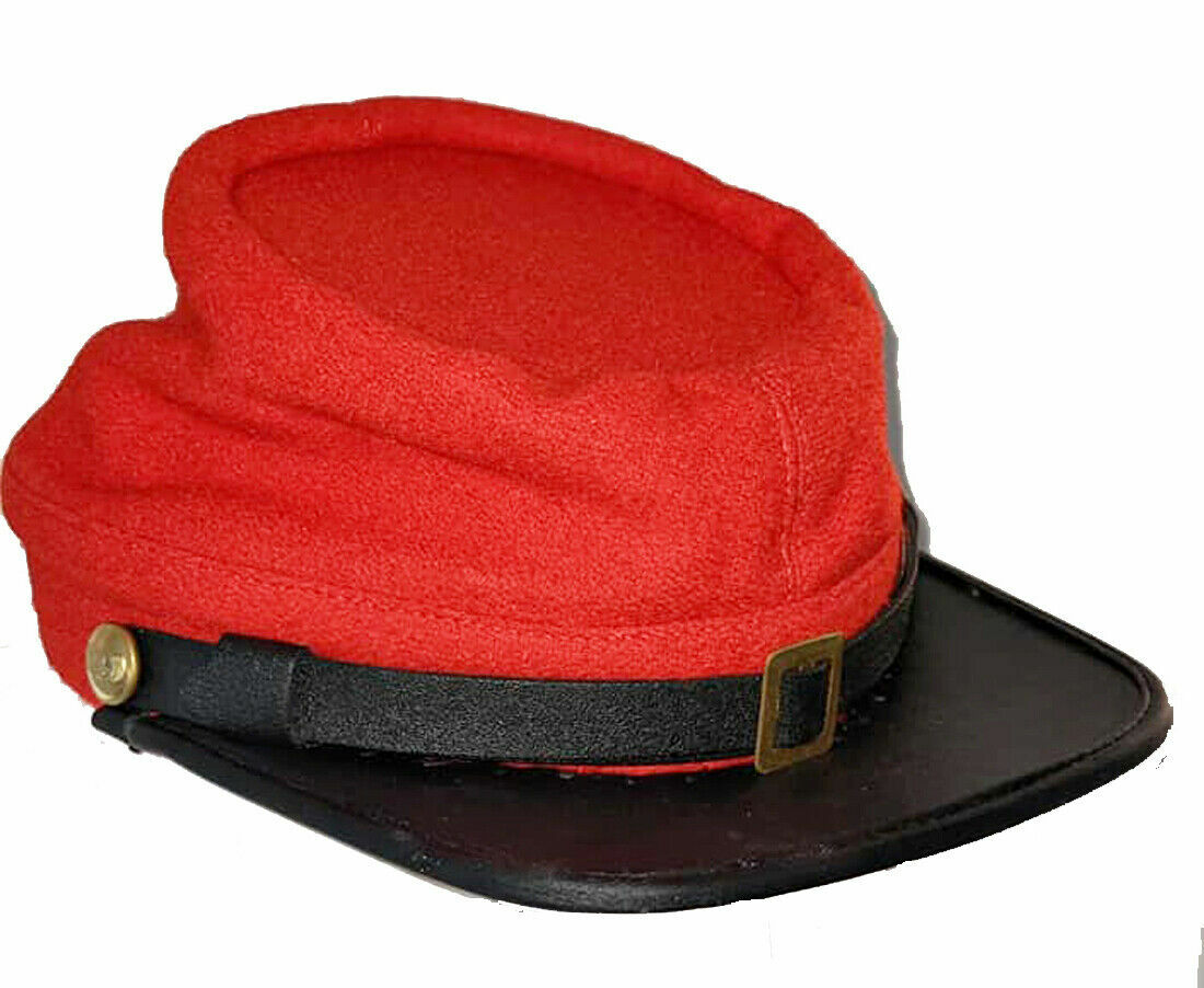 American Civil War All Red Confederate Artillery Kepi Gettysburg - ALL SIZES!!!