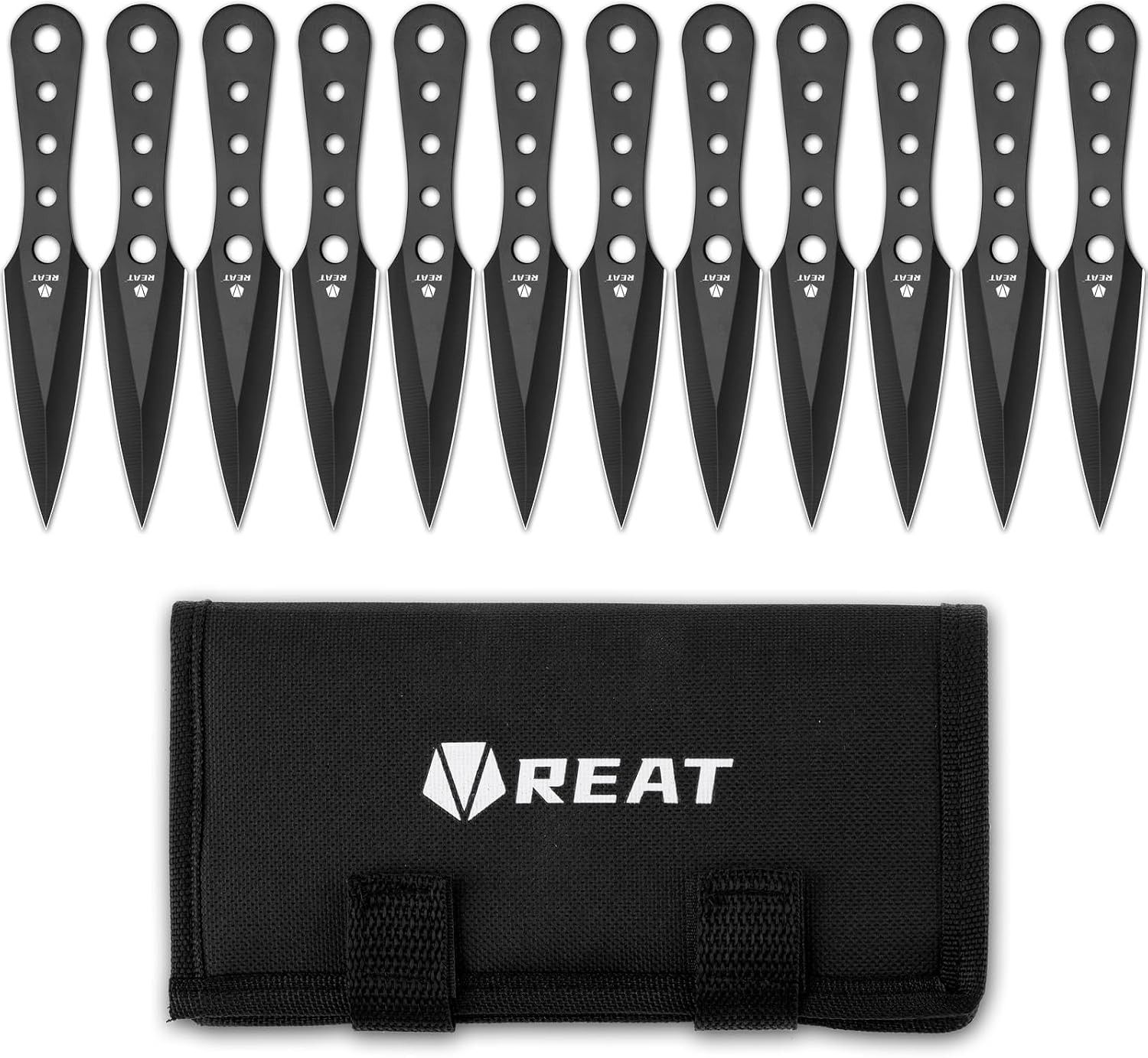 Throwing Knives - 12 Piece, 6.5" 440 Stainless Steel with Full Tang Design, Incl
