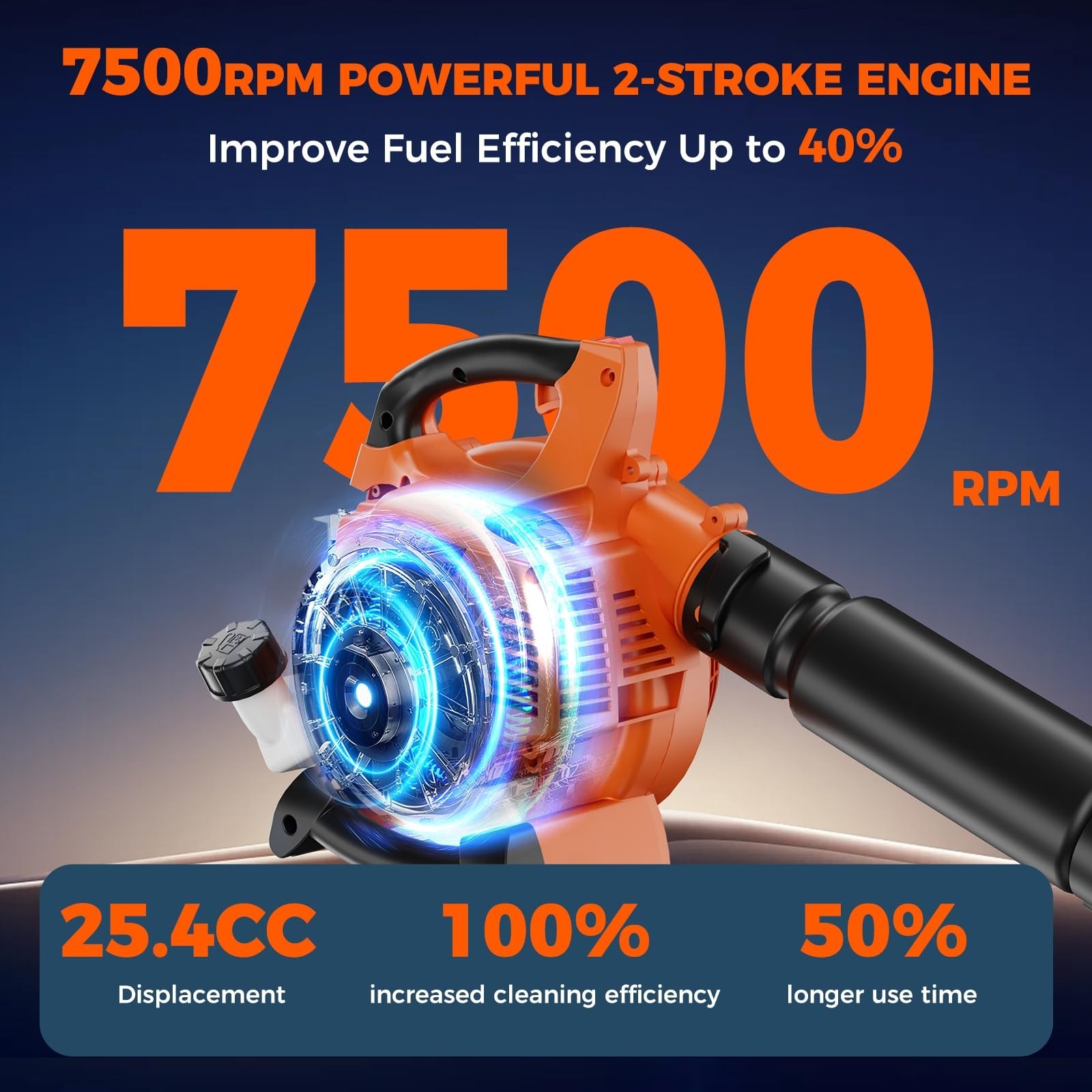 25.4CC 2-Stroke Handheld Leaf Blower Gas Powered Heavy Duty Grass Yard Clean New
