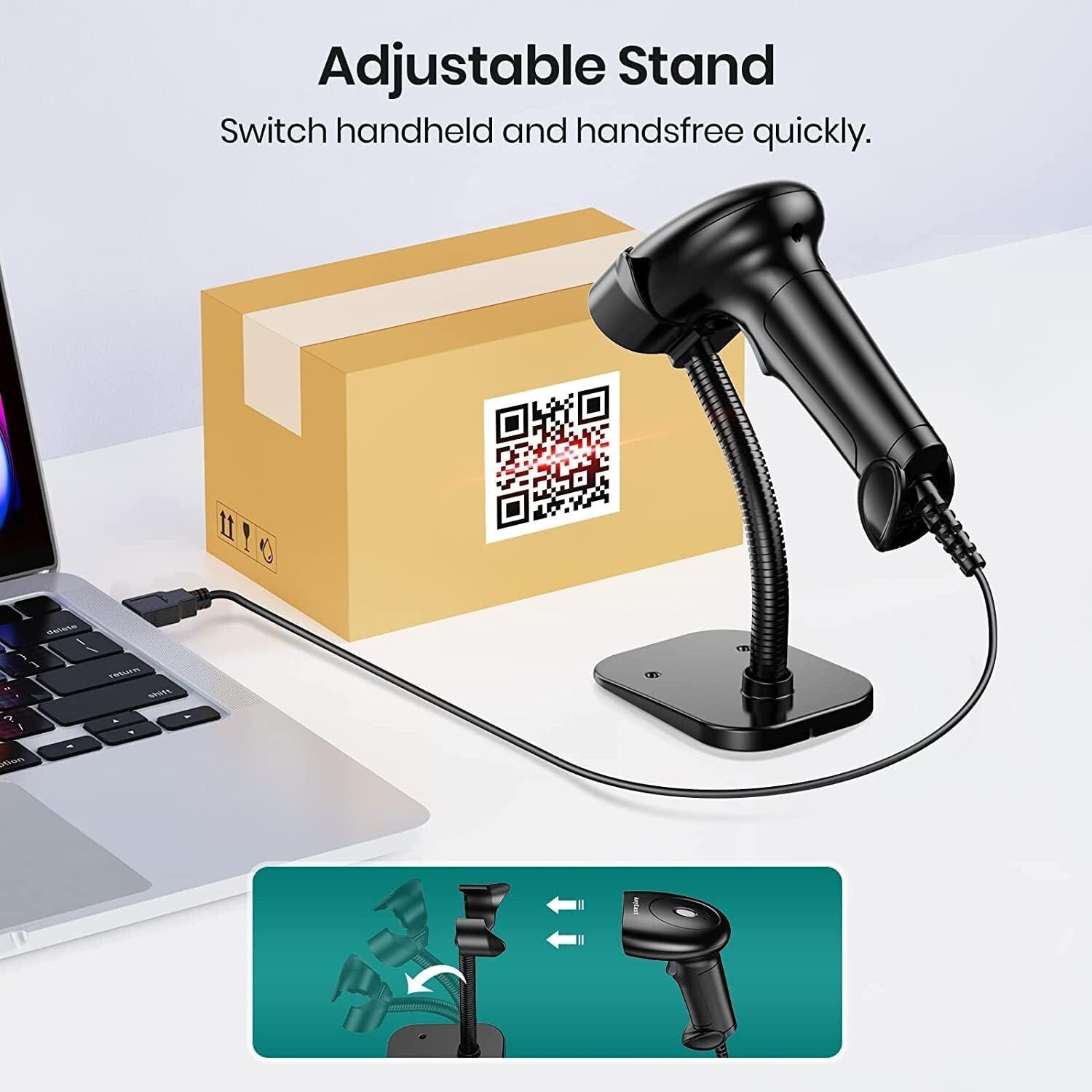 USB Wired 2D Barcode Scanner Handheld CCD 1D QR Bar Code Image Screen Scanner